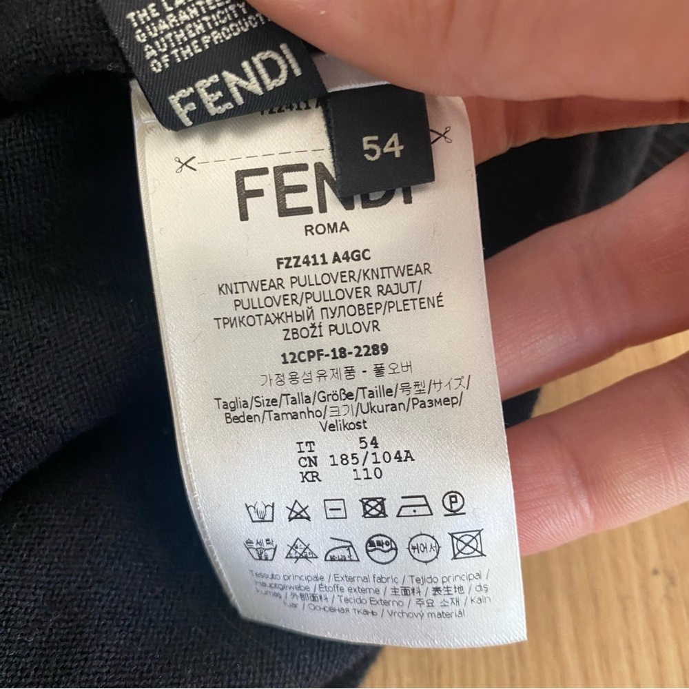 Fendi Zucca Print Merino Wool Turtleneck Sweater Black Neon Italy Fashion Logo - Picture 8 of 12